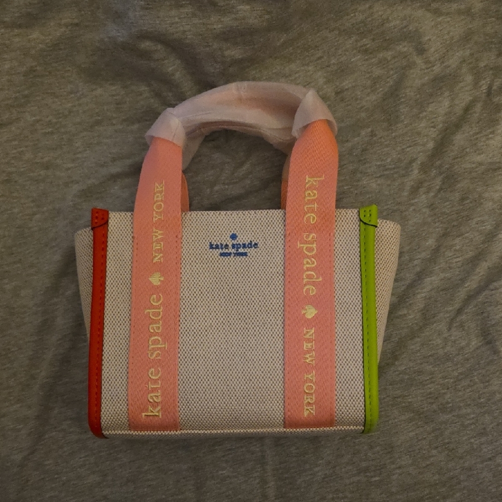 Kate Spade Pink and Green Accent Tote